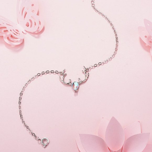 NEW Silver Simple Elk Deer Bracelet - Picture 4 of 5